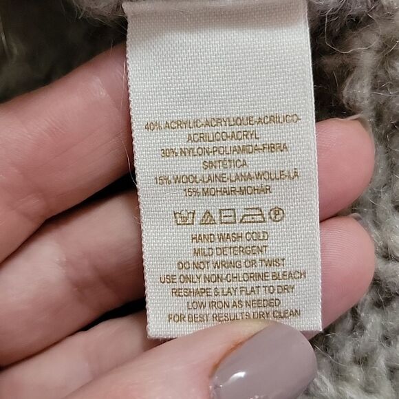 Free People wool mohair blend mesh cable knit chunky sweater size M - Picture 5 of 10